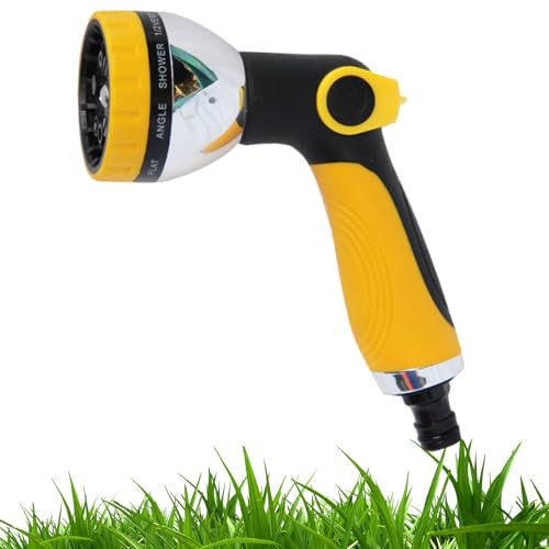 Ugello per tubo flessibile ad alta pressione - Spruzzatore da giardino multifunzione | Testa di spruzzo regolabile con 10 ugelli, accessorio portatile resistente per prato, piante, lavaggio auto e pul