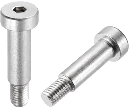 sourcing map Lot de 2 boulons à épaulement en acier inoxydable 304 de 10 mm de diamètre d'épaule de 25 mm de longueur d'épaule M8 x 1,25, boulons à douille hexagonale pour machines de moulage par