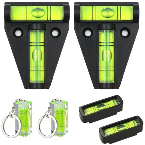 6Pcs,T Type Spirit Level,Mini Magnetic Spirit Level,Leveler Keychain,Bubble Leveling Device,Caravan SpiritLevels,Levels Measuring Layout Tools