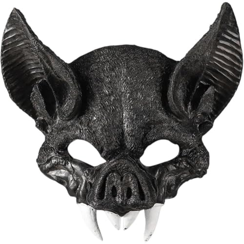 Vobumix Fledermaus-Cosplay-Maske, Tier-Horror-Maske, Blutige Maske, Realistische Tier-Masken, Gefälschte Fledermaus-Maske, Gruselige Halbmaske Für Halloween
