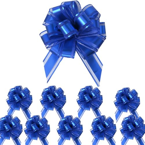 Vsosfiza Kleine Geschenkschleifen, 10 Stück (10 cm) - Ideal für Geschenkverpackungen, Körbe, Hochzeitsdekoration, Einzugspartys, Geburtstagsfeiern und Blumensträuße. Farbauswahl: Dunkelblau