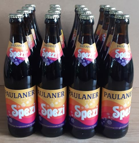 Spezi Paulaner, 16 x 0,5 Liter Flaschen, Orangenlimonade mit Cola, Mit Mehrweg Pfand