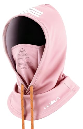 AYPOW Balaclava andningsbar skidmask vinter med termiskt fleecefoder, vindtät huva hatt ansiktsmask skidmask unisex varm reflekterande balaklava halsvärmare för motorcykel cykling utomhussport, Rosa