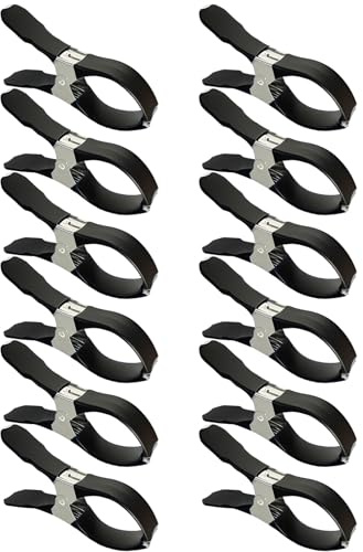 Sujetadores para Cubiertas De Piscina,12 Unidades Empuñadura de Acero Inoxidable Antirrayados,Protector contra Viento - para Exterior Playa Césped Patio Terraza Invierno
