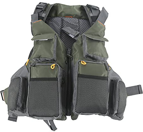 Gilet da Pesca con Tasche Multiple, Regolabile, Materiale Nylon Leggero, con Cuscino Galleggiante - Grande Capacità, Comfort e Funzionalità per Attività Acquatiche