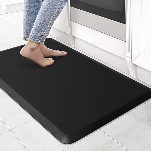 Fall Mat for Elderly Bedside, Waterproof Floor Mat Beveled, Prevention Pad Reduce, Cushion Safety Mat Reduces Impact, Reduce Risk for Handicap, Senior, Anti-Fatigue (Black,44*150CM/17*59IN)