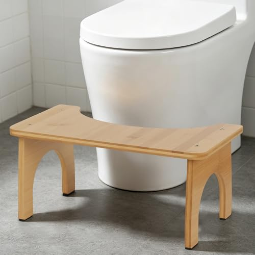 Tabouret de Toilette en Boisz, Tabouret Toilette, Tabouret de Toilette pour Adultes et Enfants pour Améliorer la Posture, avec Une capacité de Charge de 150 kg