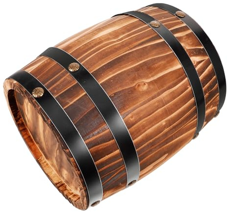 KHBUAB Botte di Vino in Legno Piccola 7,87 X 6,29 Pollici in Stile Vintage Funzione Decorativa e Supporto per Fiori, per Arredamento Bar e Casa