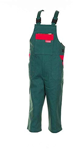 Planam 0166110 Kinderlatzhose, Grün/Rot, Größe 110/116