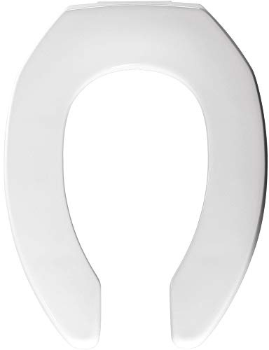Bemis 2155CT 000 Commercial Heavy Duty Open Front Toilet Seat Without Cover That Will Never Loosen & Reduce Call-Backs, White, Elongated-2155CT