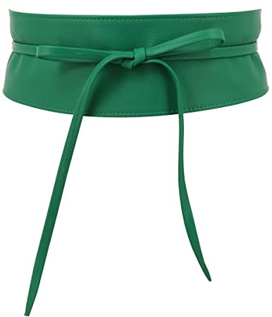 FASHIONGEN - Echtem Rindsleder Vollnarbenleder Obi Gürtel für Damen, Bindgürtel, CASSIANE