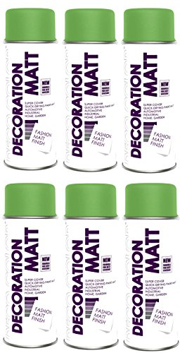 Deco Color 6er Sparpack DC Lackspray matt 400ml nach RAL freie Farbauswahl (6 Dosen in gelbgrün MATT RAL 6018)