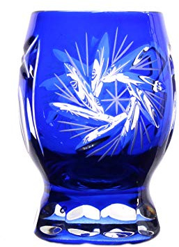 Wodkaglas Schnapsglas Stamper Likör geschliffen Blau Kristallglas 45 ml