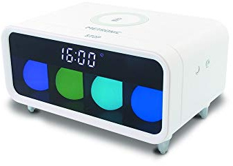 Metronic Wecker mit kabellosem Induktionsladegerät, weiß, 477029
