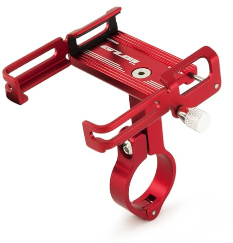 GUB P10 Fahrrad Handyhalterung Lenker Universal Motorrad Halterung mit Silikon-Sicherheitsband für 4,0-6,7 Zoll Handy, Smartphone, Navi usw. Aluminiumlegierung Rot