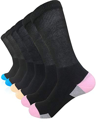 SYOLLAVE Womens Diabetic Athletic Crew Socks Non Binding Extra Wide bariatric Socks for Large Size Lympaedema Edema Swollen Foot