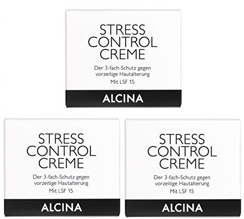 3er Stress Control Creme pflegende Kosmetik Alcina 3 Fach Schutz je 50 ml = 150 ml