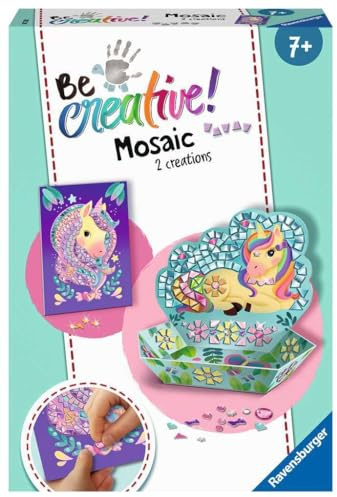 Ravensburger 18238 BeCreative Mosaik Einhorn, DIY für Kinder ab 7 Jahren