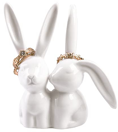 Yundu Céramique Porte-bagues lapin, Porte-bagues de mariage et de fiançailles, Porte-bijoux, Décoration de chambre Preppy, Cadeaux mignons pour femmes