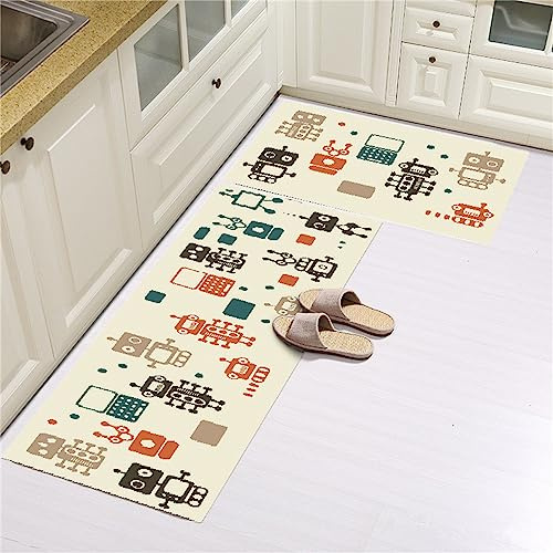 Gatos encantadores Kitty Pattern 2 Pcs Alfombras de Cocina Alfombras Conjuntos de alfombras de Piso Lavables Antideslizantes Alfombras de Dormitorio Conjuntos de alfombras de Dormitorio