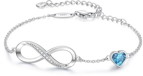 LOUISA SECRET Infinity Armband für Damen Silber 925 Schmuck Damen Armreif Verstellbar Armkette Geburtstags Muttertag Weihnachten ValentinstagGeschenk für Frauen Freundin Mama