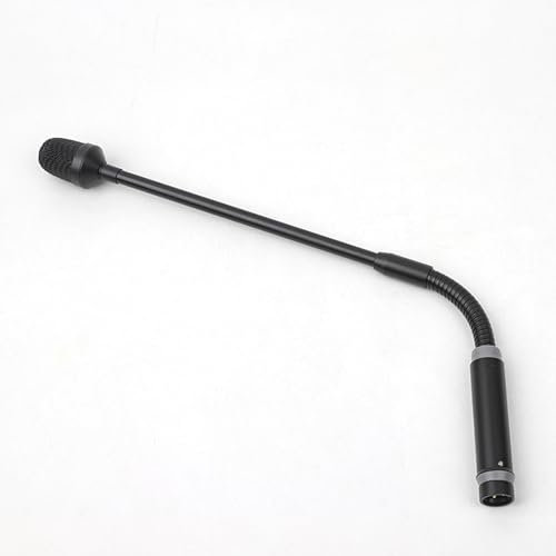 ASHATA Microphone DJ à Col de Cygne, Microphone DJ Dynamique XLR Mâle 3 Broches pour Table de Mixage, Micro DJ à Col de Cygne à Tube Métallique Flexible pour Applications Vocales,