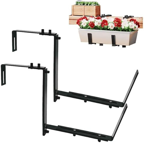 Blomma blockfäste – blomlådhållare, universell planteringsfäste | justerbara fönsterplanteringslådfästen med justerbar storlek, montering av blomlådsfäste för inomhus utomhus gräsmatta, 23 x 3 x 2 cm
