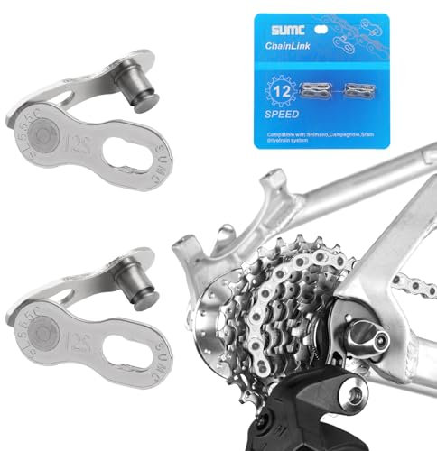 Lunaanda Bike Quick Release Chain,Bicycle Missing Link,Bicycle Chain Link Connector, for 12-Speed Chains,Pack of 2,Reusable,Silver
