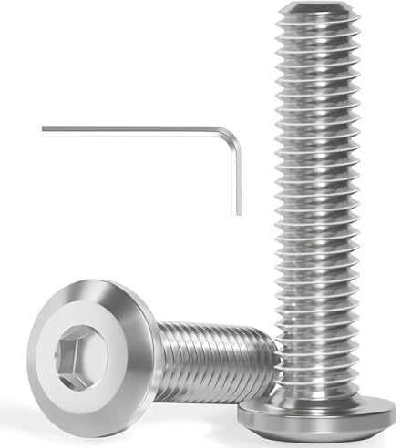 Dayalo 20 Stück Flachkopfschrauben M4 x 25mm aus Edelstahl A2 V2A für Möbel | Innensechskant Schrauben M4, Vollgewinde, mit Innensechskantschlüssel für Geräte, Werkstatt, Innen- und Außenbereich