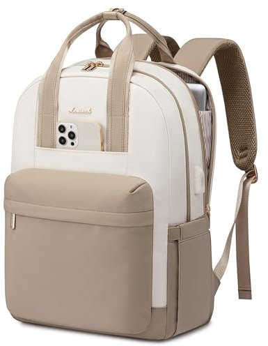 LOVEVOOK Rucksack Damen, 15,6 Zoll Laptop Schulrucksack Mädchen mit Laptopfach, Wasserdicht Tagesrucksäcke Reiserucksack Arbeitstasche, Elegant Schultasche Lehrertasche für Uni Büro Freizeit