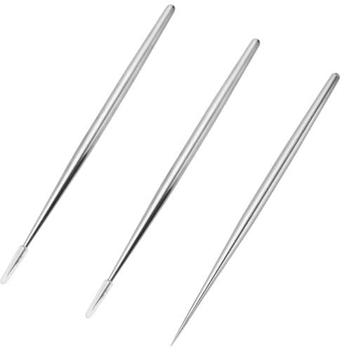 WEBEEDY 3 Stück Edelstahl Detailnadelwerkzeug Für Modellierungs Und Schnitzarbeiten In Der Töpferei Für Modelliermassebedarf Ton Skulptur Pins Keramik Werkzeuge Für DIY Handwerkszubehör 5mm