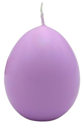 Dekohelden24 Candela XXL di Alta qualità, Uovo di Pasqua, Uovo di Candela, Candela Decorativa a Forma di Uovo, Candela di Cera Uovo, Candela Decorativa Pasquale Come Uovo in Viola Pastello, L x P x A