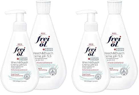 frei öl MED Wasch&DuschCreme pH 5,5 seifenfrei, rückfettend, effektive und sanfte Körperpflege, ph-hautneutral, zarter Duft, 500 ml (Packung mit 2)