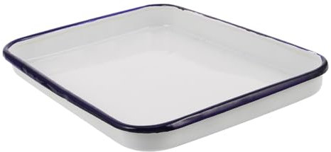 Mipcase Rectangular Baking Tray Enamel Bakeware with Smooth and Delicate Surface, Vintage Retro-Inspired Enamel Oven Tray for Oven Cooking and Easy to Clean, for Baking Dishes and Serving