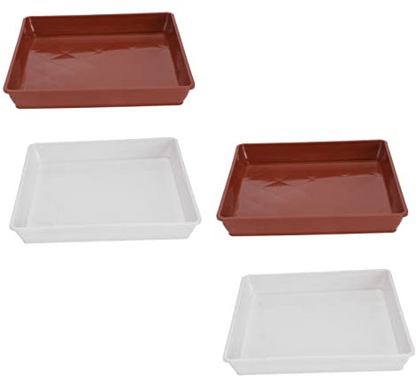 Toddmomy 4 Piezas Bandejas de Plástico para Macetas Bandejas Cuadradas Especiales para Bonsáis Simple y Práctico Previene y Tierra para Jardín