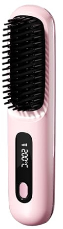 Jubilofex Beheizte Haarbürste, glättender Kamm für Haare, kabellos, 3 Modi, Touchscreen, verstellbar, Styler für Reisen, Volumen, Entwirrung, Damen, Teenager, Wohnzimmer, Outdoor, Haus