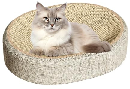 Katzenkratzbrett - Karton Katzenbett | | für große Katzen | Wellpappe für Indoor Katzen | Kratzpappe Sisal Gewebtes Kätzchenbett für Möbel