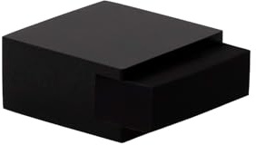 EVI Herrajes | Türstopper – quadratisches Design | 25 x 14 mm | Stahl – schwarz lackiert | Klebemontage | I-197/14