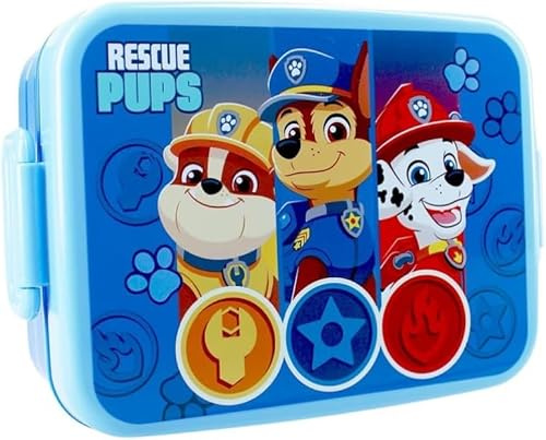 PARIS STOCK Maxxidiscount - Boîte à goûter Stitch - Lunch box - Pour enfant - Crèche - Maternelle - Ecole - Vacances - 16 cm - Idée Cadeau (Pat Patrouille Bleu)