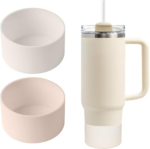 Gudemoore Lot de 2 protections de fond de gobelet en silicone pour Stanley Adventure Quencher 1200 ml et Stanley IceFlow 591 ml, 850,5 g, compatible avec bouteille d'eau Hydro Flask de 340,2 ml, 510,3