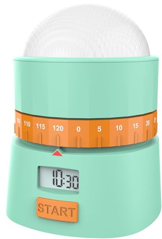 Miraval Lernzeit Timer mit Ampelsystem, Digitaler Lerntimer 0-120 Minuten, Mint-Grün, LCD Display, Akustische und Visuelle Warnung, für Schule, Hausaufgaben und Konzentrationsphasen