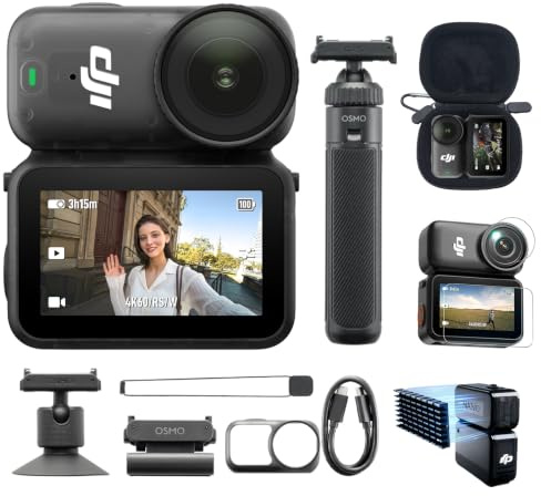 DJI Osmo Nano On-the-Go Combo mit Mini-Verlängerungsstab Mehrere Zubehör | Kleine 4K/60 fps Vlog-Kamera mit 1/1,3″-Sensor, 143° Weitwinkelvideo, 200 Min. Aufnahme, magnetische POV-Kamera