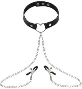 Nippelklemme für frauen，Nippelklemmen Brustwarzen，Einstellbar Nippelklemmen Halskette mit Busenkette，Extra Stark Brust Stimulation Sexspielzeug Set，Nippel Clip Halskette Kit，Fetisch，Sklave Anfänger