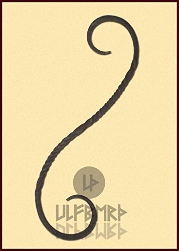 Ulfberth - S Haken tordiert aus geschmiedetem Eisen 29 cm, Allzweckhaken, handgeschmiedet, Blumenampel, rustikal, Mittelalter, Wikinger, LARP, Aufhängen, Lagerküche, Garderobenhaken