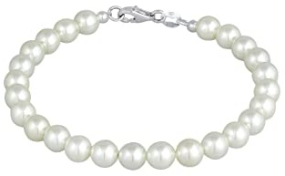 Elli Armband Damen Klassisch mit Muschelkernperlen 925 Sterling Silber