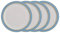 Denby - Elements Medium Blue Plates Set of 4 - Dishwasher Microwave Safe Crockery 22cm - Blue, White Ceramic Stoneware Tableware - Chip & Crack Resistant Lunch Plates