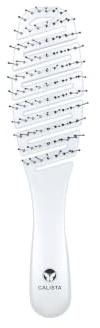 CALISTA Smoothie Brush | Vented Design & Flexible Bristles Work in Wet & Dry Hair | Ergonomic Handle Detangles Without Pulling | Pain-Free | All Hair Types (White)