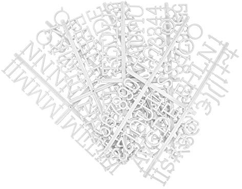 2,5 cm lettres pour Flet Lettre Board, 188 pièces Y Compris lettres, chiffres et symboles pour interchangeables moche Lettre Tableau par Veskaoty blanc