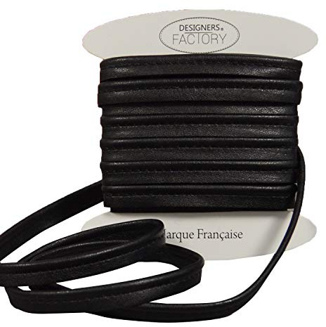 Paspelband aus Kunstleder, Weiche schwarz-Kunstleder-Paspelband, gute Qualität (Um 5 Meter)