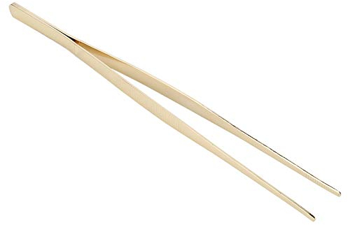 Cooking Tweezer Tong with Serrated Tips,Stainless Steel 11.8in Long Kitchen Tweezer,Food Tong Clip for BBQ Plating Serving Cooking and Bartending Tool